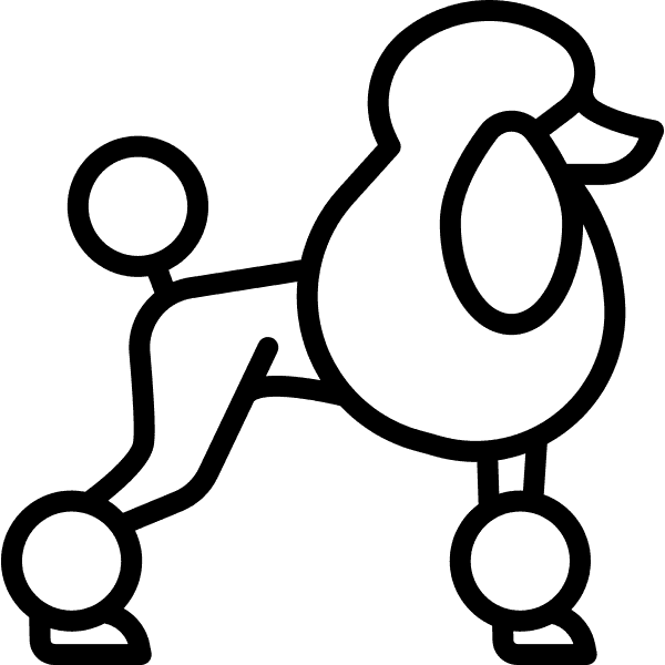 Poodle Standing Outlined