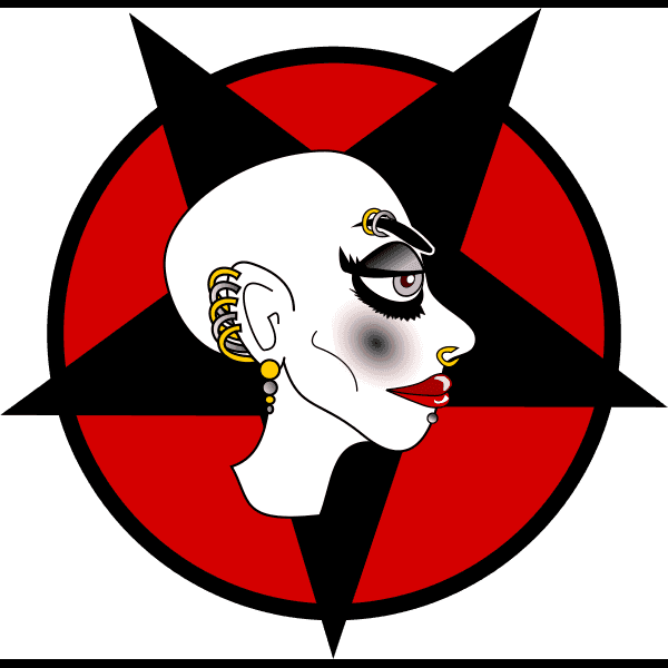 Punk Goth Girl Badge
