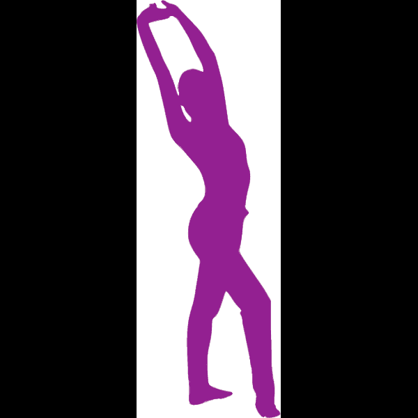 Purple Female Dancer Stretching