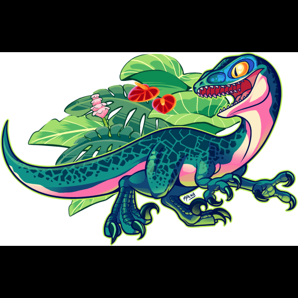 Raptor Dinosaur Cartoon Illustration
