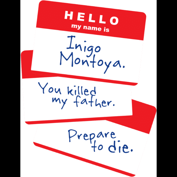 Red And White Names Card