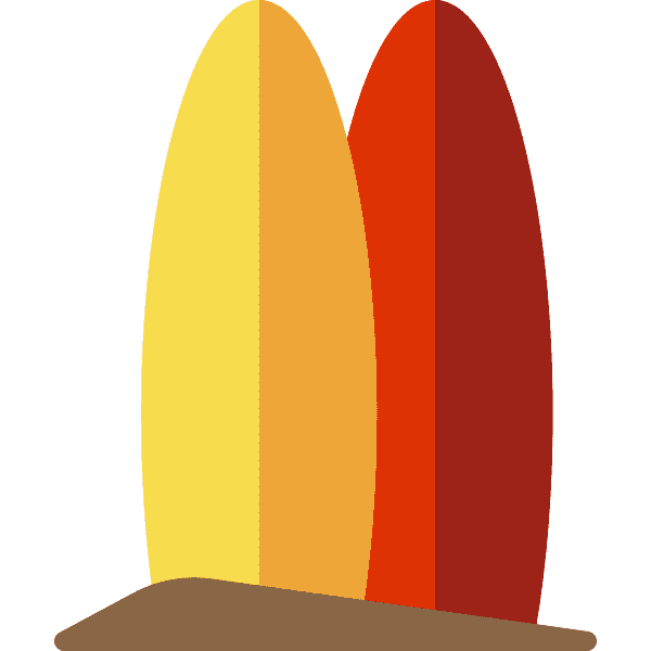 Red And Yellow Surf Board