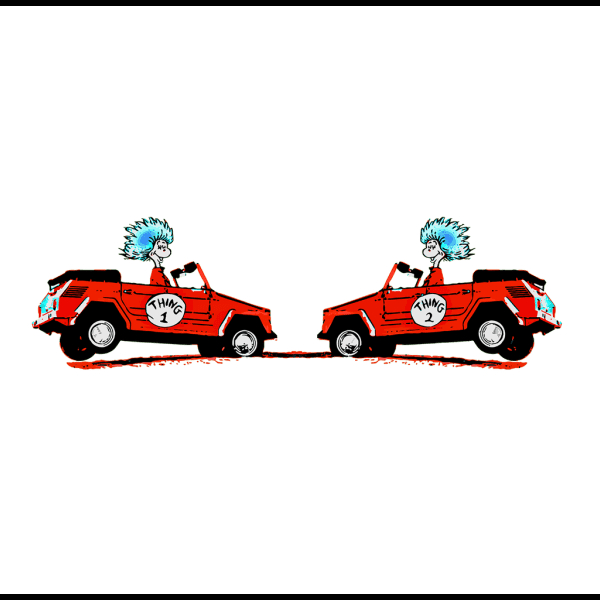 Red Car Thing 1 And Thing 2 Free Drawing