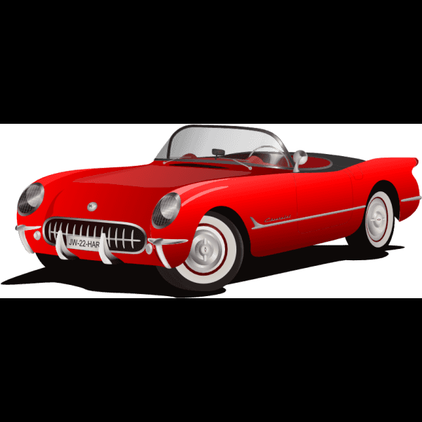 Red Chevrolet Corvette Sports Car Clipart