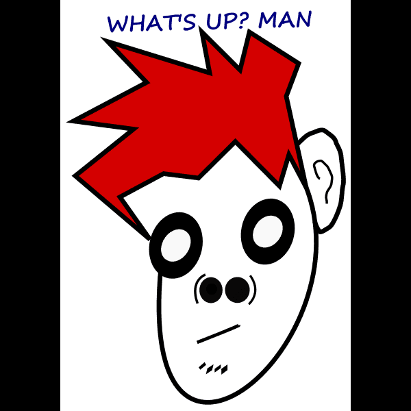 Red-headed Man Head Doodle