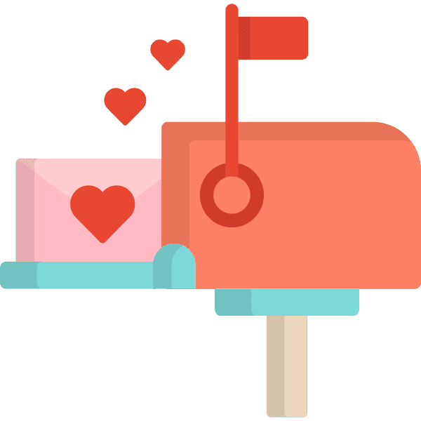 Red Mailbox With Pink Heart Envelope