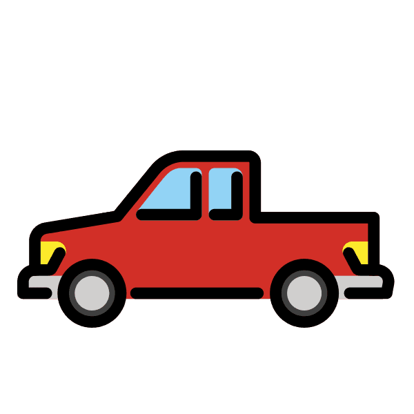 Red Pickup Truck With Outline