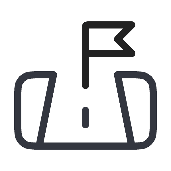 Road Finish Line Icon Outline