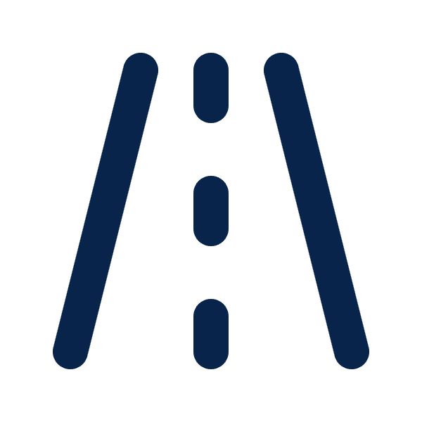 Road Icon Blue Outline