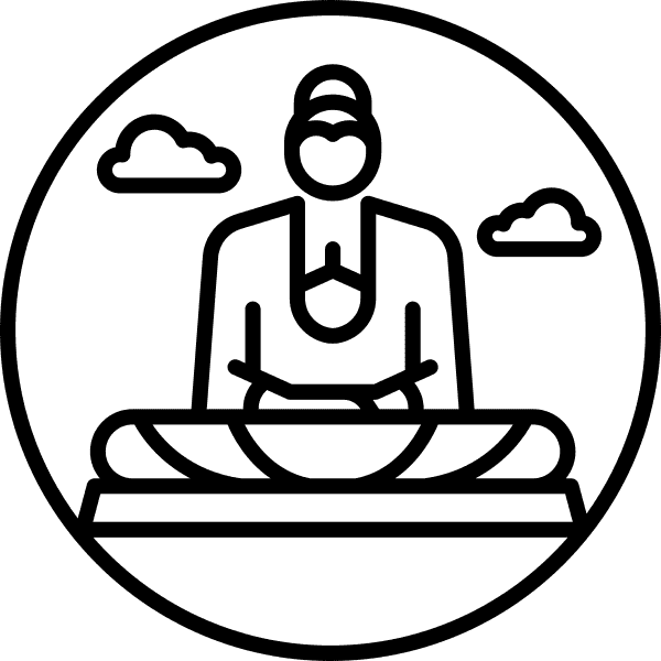 Round Colorless Buddha Icon
