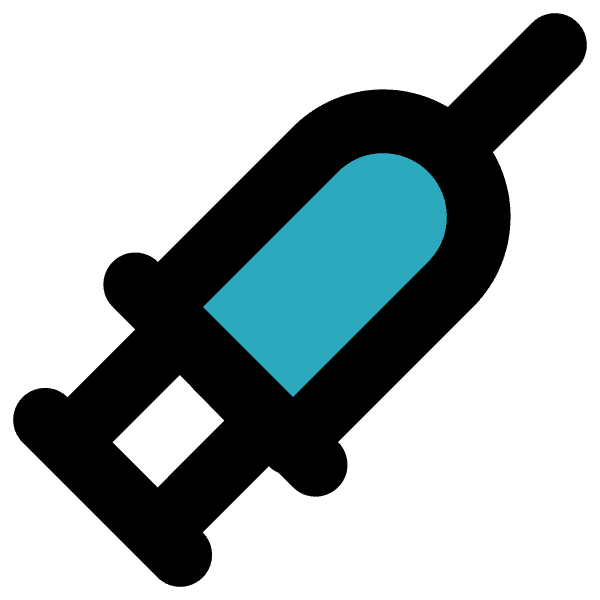 Round Syringe Green-blue Liquid