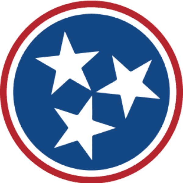 Round Tennessee 3 Stars Logo Sticker