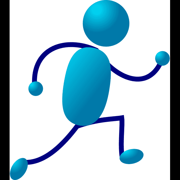 Running Blue Male Stick Figure