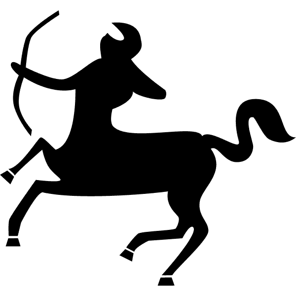 Sagittarius Sign Symbol Black