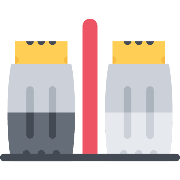 Salt And Pepper Shaker On Holder