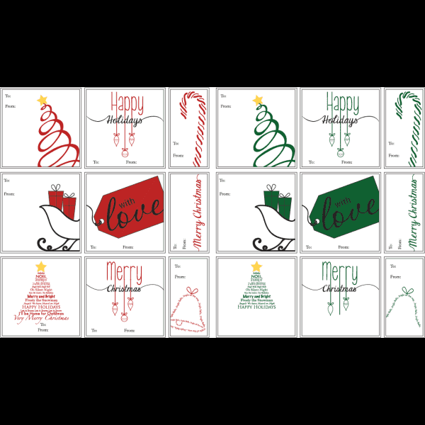 Set Of Christmas Tag