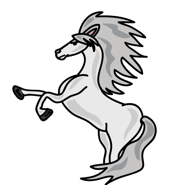 Silver Free Horse Cartoon