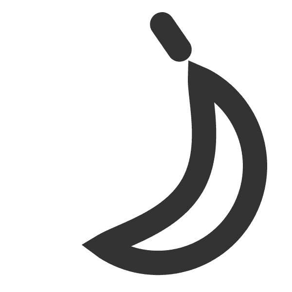 Simple Banana Gray Clipart