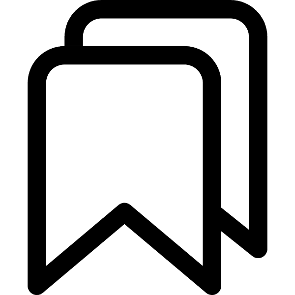 Simple Bookmarks Fill Icon Outline