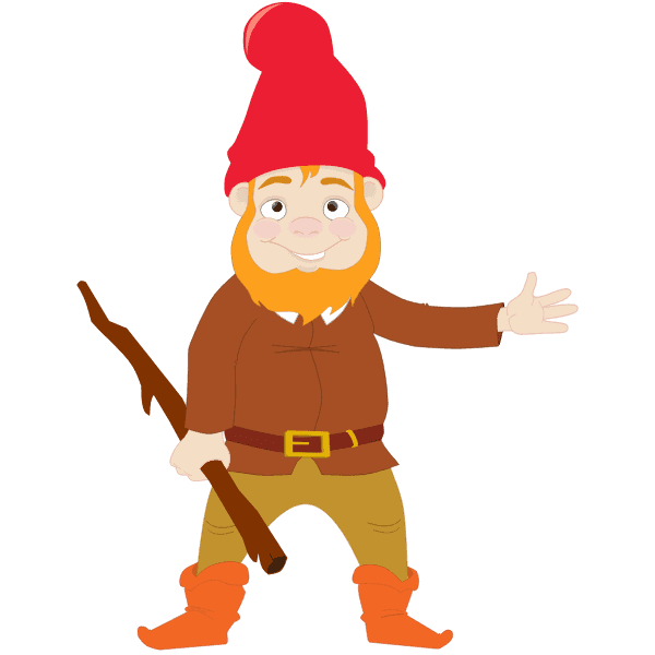 Simple Gnome Free Holding A Stick