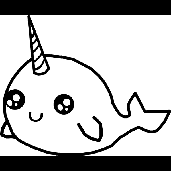 Simple Narwhal Drawing