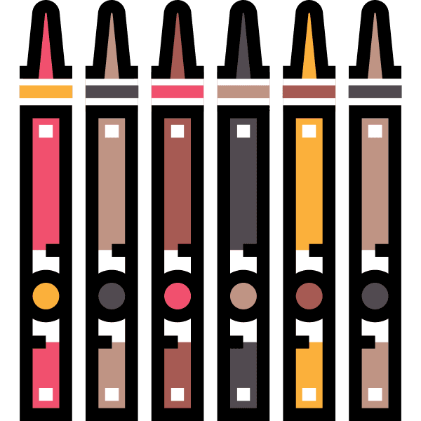Six Differently Colored Crayons