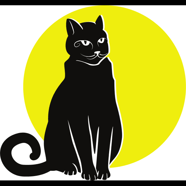 Smug Black Cat On Rondel
