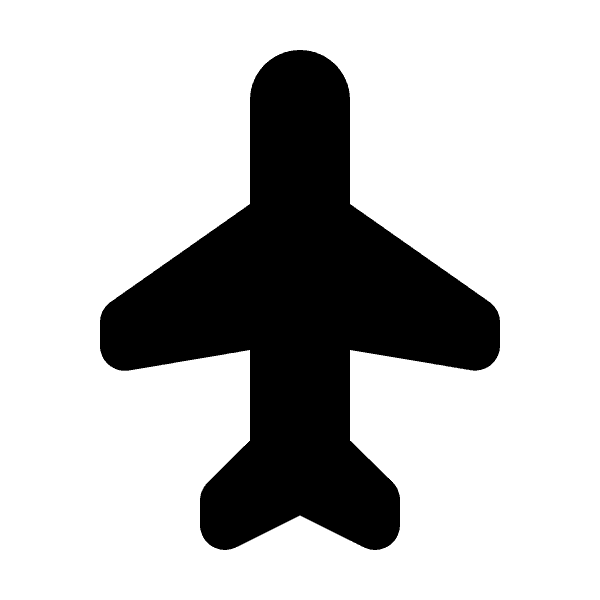 Solid Black Airplane Free Pictogram
