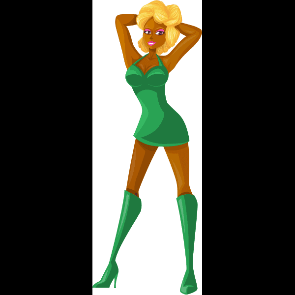 Stripper In Green Dress