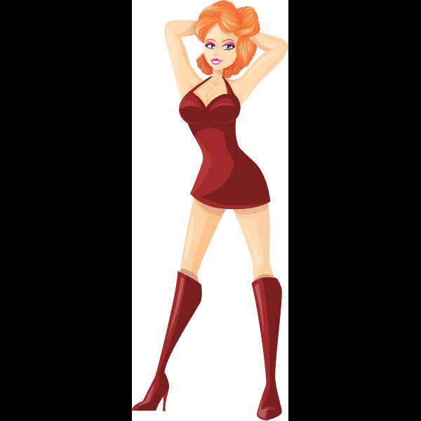 Stripper In Red Dress
