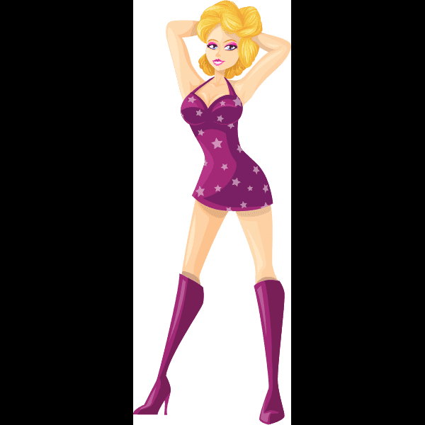 Stripper In Violet Dress