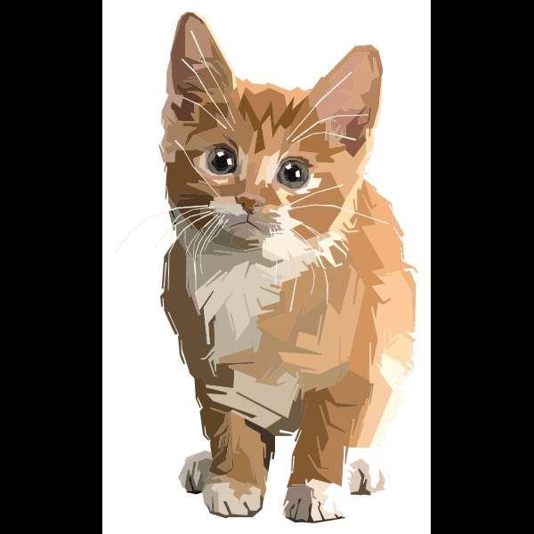 Stylized Geometric Kitten Art