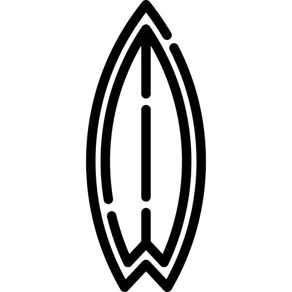 Surfboard Black Outline