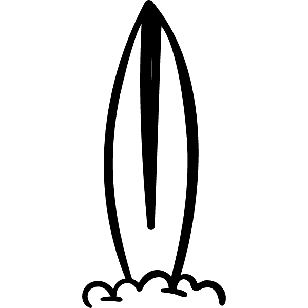 Surfboard Standing Silhouette