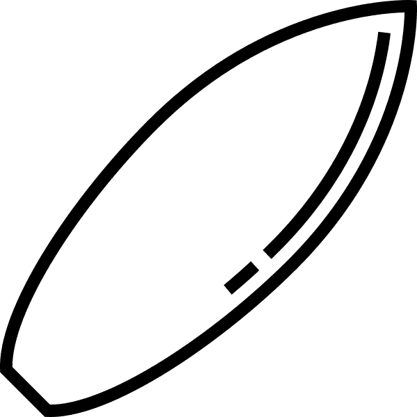 Surfboard Thin Black Outline