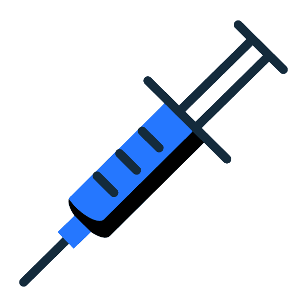 Syringe With Blue Liquid
