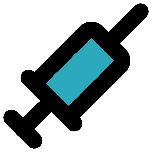 Syringe With Green-blue Liquid