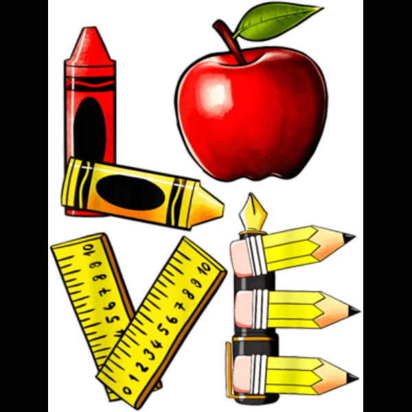 Teacher Apple Crayons And Pencils