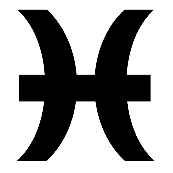 Thick Black Pisces Zodiac Sign