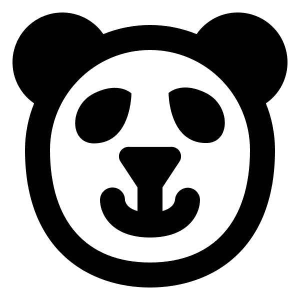 Thick Outline Panda Free Head
