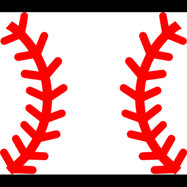 Thick Red Baseball Laces Vector