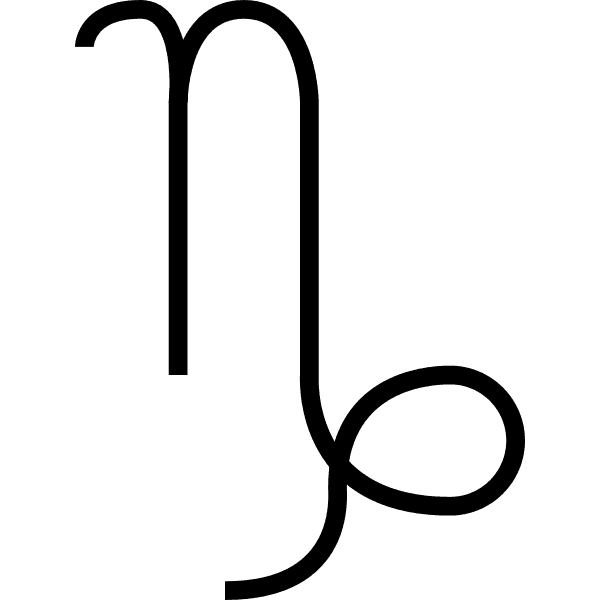 Thin Black Capricorn Zodiac Sign