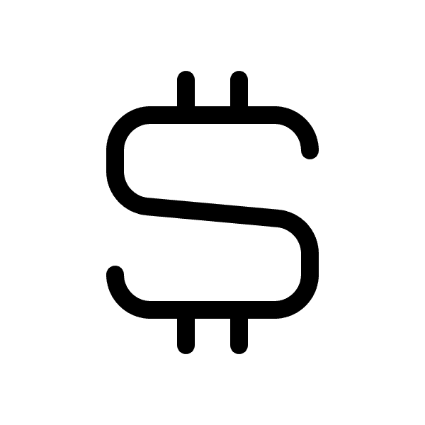 Thin Black Dollar Sign