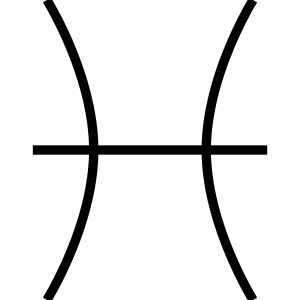 Thin Black Pisces Zodiac Sign