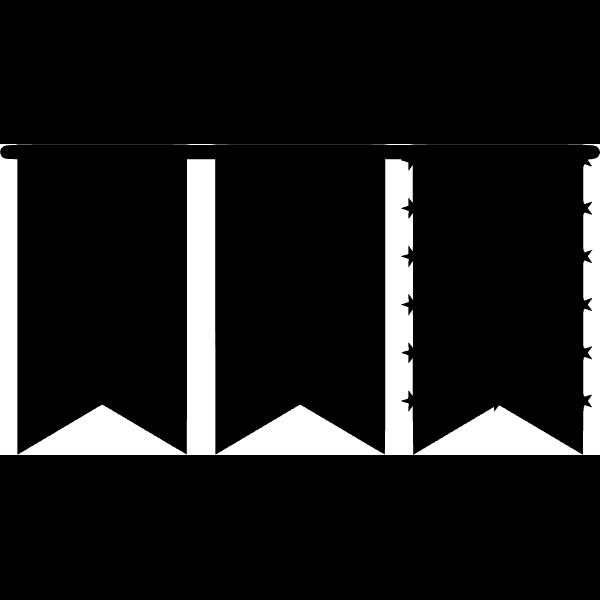 Three Black Bookmarks