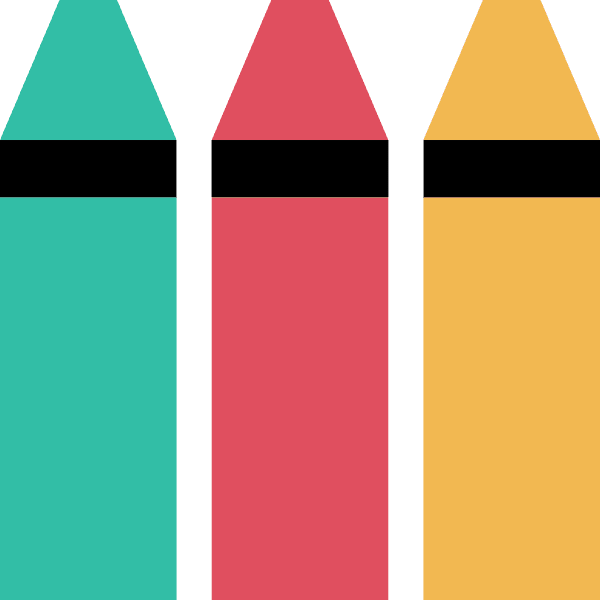 Three Crayons With Black Bands