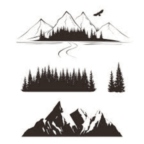 Three Different Mountain Scene