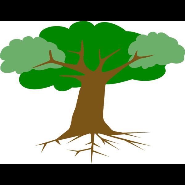 Tree With Roots Cartoon