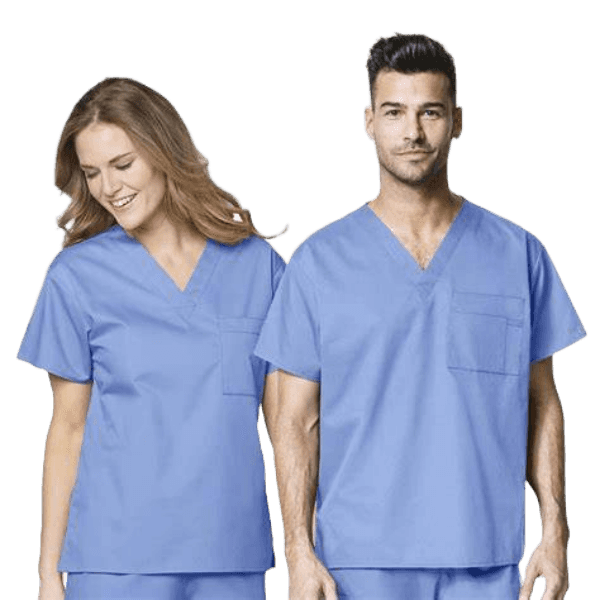 Two Caregivers In Scrubs