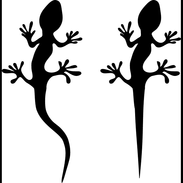 Two Lizard Silhouettes